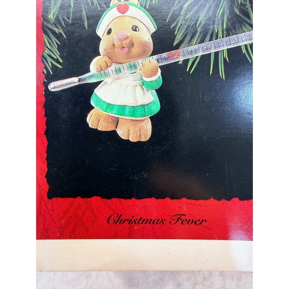 Hallmark Keepsake Ornament 1995 Christmas Fever Bunny Nurse Thermometer QX5967